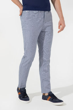 Erkek Carrot Fit Mavi Kanvas Pantolon