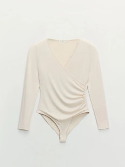 Боди с длинным рукавом и V-образным вырезом / Zarina