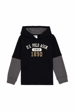 Erkek _ocuk Siyah Kap__onlu _nce Sweatshirt