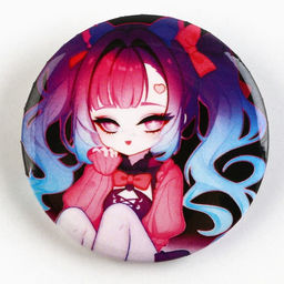 Цена за 10 шт. Значки закатные Аниме девочки, 38 мм, МИКС