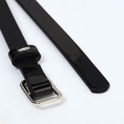 Ремень женский тонкий, 110×1.3 см, прямоугольная пряжка металл, серебристая, чёрный