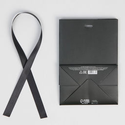 Пакет подарочный с лентой, упаковка, «Чёрный», 13 х 19 х 9 см