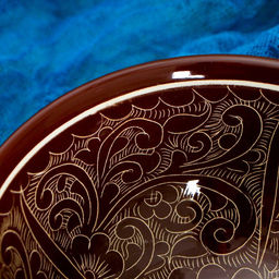 Коса Риштанская Керамика Узоры 15 см, малая, коричневая - Шафран фото 4