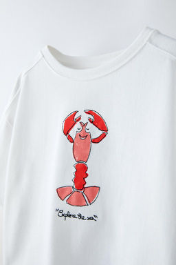 EMBROIDERED LOBSTER T-SHIRT - Zara фото 4