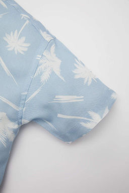 Рубашка с короткими рукавами с рисунком для мальчика - Defacto фото 3