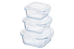 Набор 3 квадратных контейнеров 300 мл, 500 мл, 800 мл с пластик. крышк. с защел., с сил.уплотн - Elan gallery фото 12