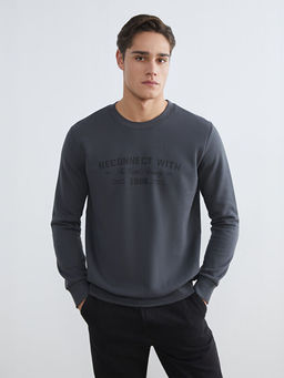 Bisiklet Yaka Erkek Kal?n Sweatshirt