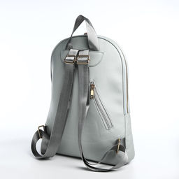 Рюкзак женский из искусственной кожи на молнии, 2 кармана, цвет светло-голубой - Simaland фото 3