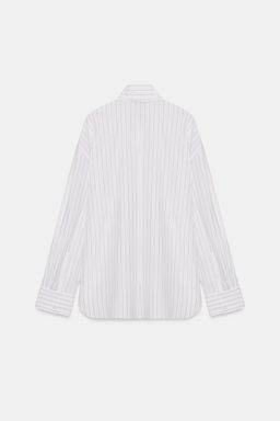 STRIPED POPLIN SHIRT WITH POCKET SQUARE - Zara фото 8