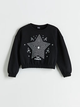 Bisiklet Yaka K?z ?ocuk Sweatshirt