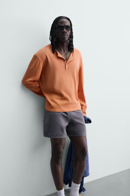 CAMISETA RELAXED FIT CUELLO PANADERO / Naranja - Zara фото 6