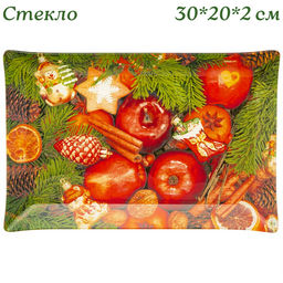 Цена за 6 шт. БЛЮДО ДЛЯ СЕРВИРОВКИ КОЛЛЕКЦИЯ РОЖДЕСТВЕНСКАЯ СКАЗКА30*20 СМ