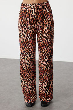 TRENDYOLMILLA Siyah C?rt C?rt Kapamal? Yuksek Bel Pileli Wide Leg/Genis Kesim Orme Pantolon TWOAW24PL00177  фото 63