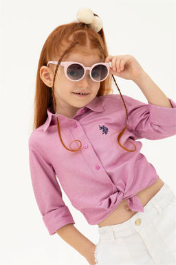 Фиолетовая рубашка с длинным рукавом для девочки Неожиданная скидка в корзине - U.s. polo assn фото 2