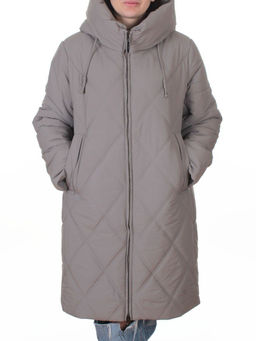 A612 GRAY/BEIGE Куртка зимняя женская (верблюжья шерсть, 120 гр. холлофайбер)