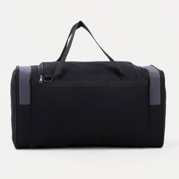 Сумка дорожная на молнии, 3 наружных кармана, длинный ремень, чёрная, серая