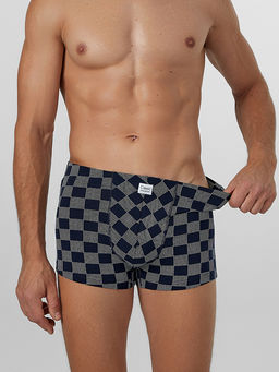 Цена за 2 штуки! Трусы боксеры мужские синие в клетку - Mark formelle фото 4