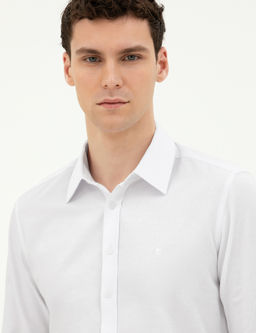Beyaz Slim Fit Uzun Kollu G_mlek