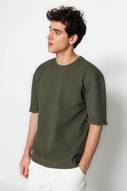 TRENDYOL MAN Siyah Oversize/Genis Kesim K?sa Kol Cepli Etiket Detayl? T-Shirt TMNSS23TS00077 - Trendyolmilla фото 10