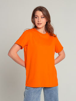 Футболка ЖЕНСКАЯ БАЗОВАЯ кулирка оранжевый - Domtrik фото 2