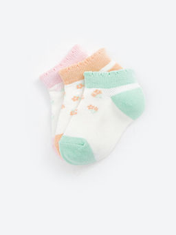 ?i?ekli K?z Bebek Patik ?orap 3l? - Waikiki фото 2