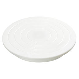 Подставка пластмассовая для мини-торта, печенья д12,4см h1,8см, на ножке, с поворотным столом, цветная коробка (Китай)