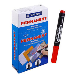 Цена за 10 шт. Маркер перманентный 5.0 мм Centropen 8566, линия 2.5 мм, цвет красный
