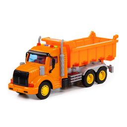Профи, автомобиль-самосвал инерционный (со светом и звуком) (оранжевый) (в коробке) - Полесье фото 2