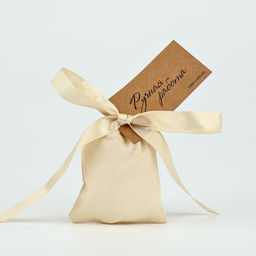 Цена за 5 шт. Мешочек подарочный из хлопка «Ручная работа», 7×9 см ± 1.5 см