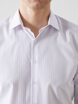 Slim Fit Uzun Kollu ?izgili Poplin Erkek G?mlek