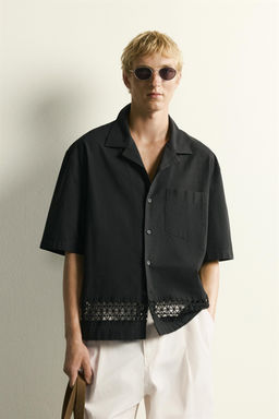 CAMISA RELAXED FIT CENEFA COMBINADA / Negro - Zara фото 2