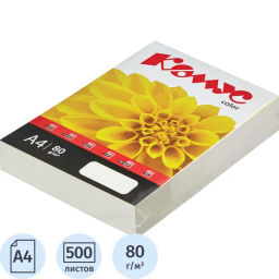 Бумага цветная Комус Color (слоновая кость пастель), 80г, А4, 500 л.  фото 2