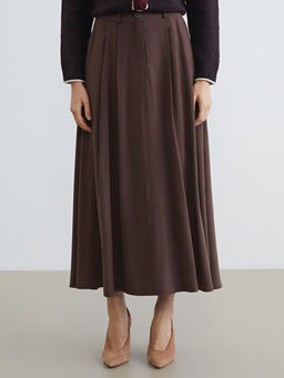 Y?ksek Bel Pileli Etek