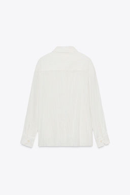 ZW COLLECTION STRIPED CRINKLED SHIRT - Zara фото 6