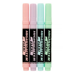 Centropen Набор текстовыделителей HIGHLIGHTER FLEXI - (super-flexible tip) 4 цв. 1-5 мм 4 цв. СК/Распродажа перо скошенное 8542/4 SOFT 4 цв