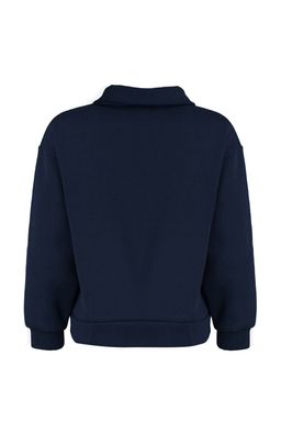 TRENDYOLMILLA Lacivert Regular/Normal Kal?p Sloganl? Fermuarl? Kal?n Ici Polarl? Sweatshirt TWOAW23SW00703  фото 8