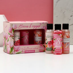 Гели для душа Весна в сердце!, подарочный набор 3 х 100 мл, ЧИСТОЕ СЧАСТЬЕ  фото 2