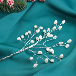 Цена за 2 шт. Новогодняя ветка декоративная «Зимнее волшебство. Хрустальная сказка», пластик, 17 см, сердечки  фото 4