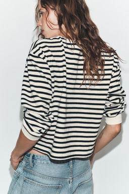 LONG SLEEVE STRIPED T-SHIRT - Zara фото 4