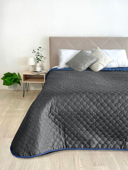 Покрывало микрофибра ПМ-110 графит/синий