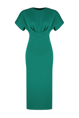TRENDYOLMILLA Siyah %100 Pamuk Bele Oturan Y?rtmac ve Baglama Detayl? Midi Orme Kalem Elbise TWOSS21EL0404  фото 44
