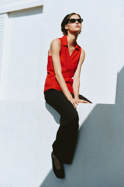 Top cruzado en mezcla de lino - H&m фото 4