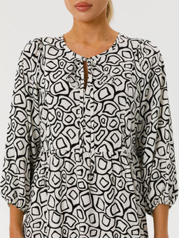 Платье ярусное с принтом - Stilla фото 5