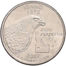 Монета 1/4 доллара (25 центов) 2007 года P США Штаты и территории  Штат Айдахо