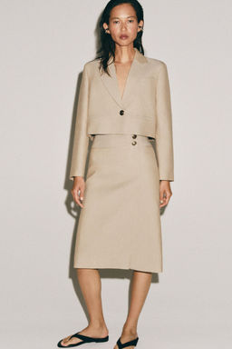 BLAZER CROPPED RAYAS ZW COLLECTION / Beige - Zara фото 2