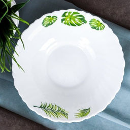 Салатник 480 мл 155 мм тарелка глубокая Монстера - White lily фото 3