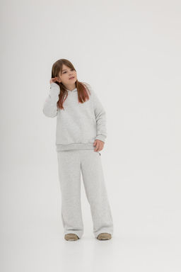 068 Детский костюм с палаццо, серый меланж - Knitka wear фото 2