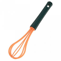 Венчик для тефлоновой посуды пластмассовый "Карнавал" 25,5х5,3х5,3см, цвет - зелено-оранжевый (Китай)