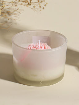 Свеча интерьерная в стакане "Нежно-розовый пион" 11х11х8 см