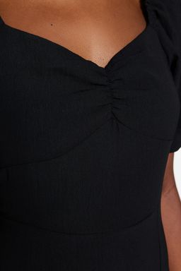 Haki Vucuda Oturan Y?rtmacl? S?rt Detayl? Midi Dokuma Dokuma Elbise TWOSS23EL01164 - Trendyolmilla фото 11